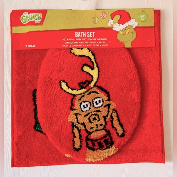 Dr Seuss The Grinch Christmas Holiday Reindeer Max Bath Set - 2-piece - Picture 5 of 5